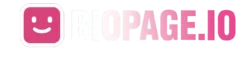Logo for Biopage.io featuring a pink square smiley face icon and the text “BIOPAGE.IO” in gradient pink and white letters on a light background.